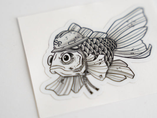 Six Point Fish - Sticker for hard hat - Blue Collar koi