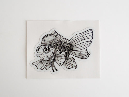 Six Point Fish - Sticker for hard hat - Blue Collar koi