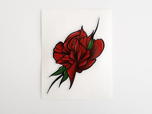 Six Point Rose - Hard Hat Sticker - Decal - Blue Collar