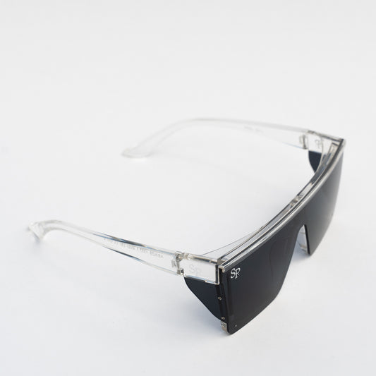 Black on Clear Safety Glasses - CLEAR FRAME